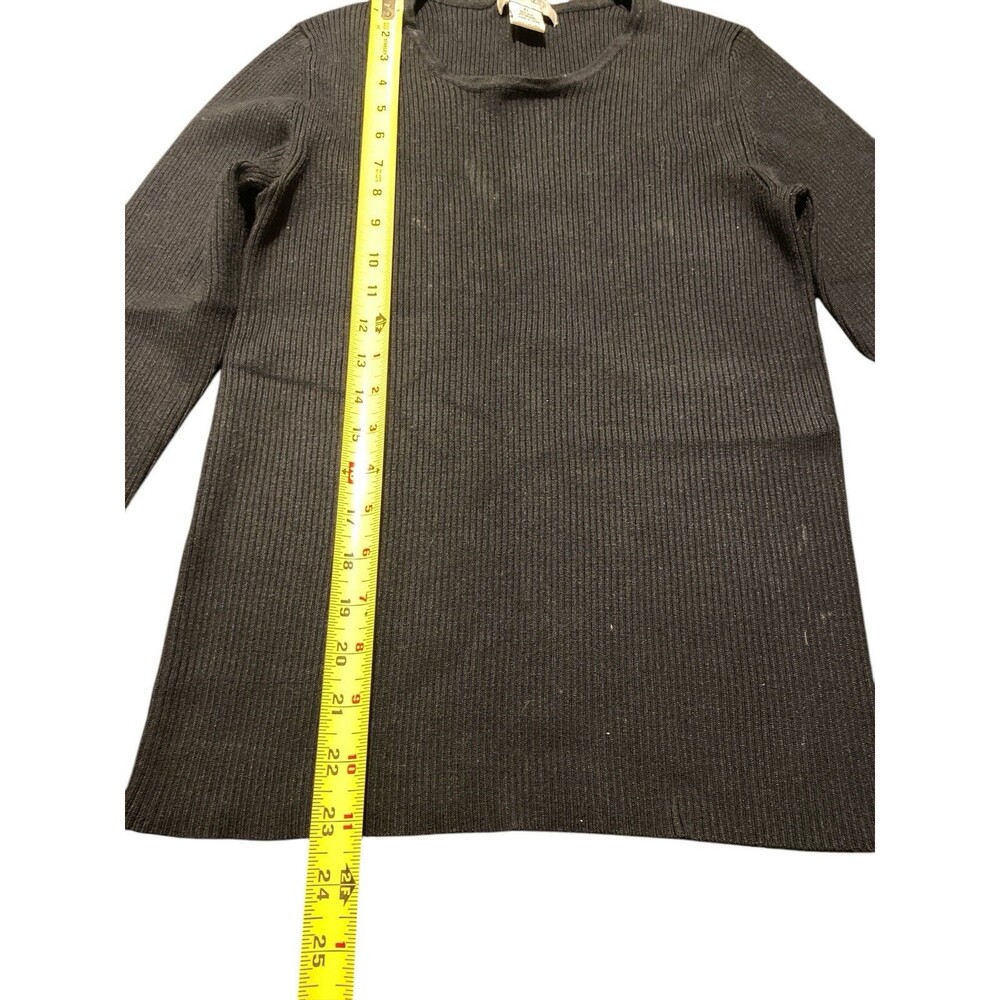 Avanzini Woman’s Top Blouse Black Sz XL 85% Silk Stretch Long Sleeve Casual - Picture 3 of 5